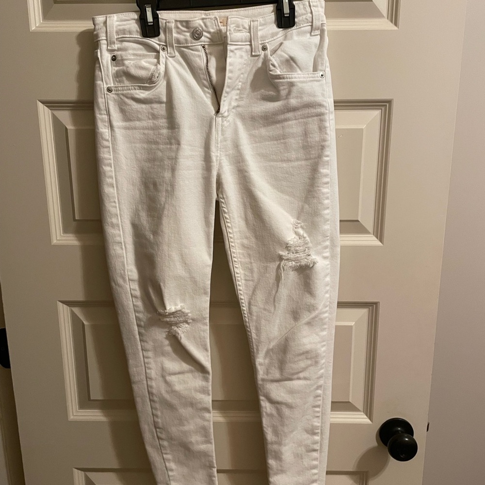 Levi's White Skinny Distressed Jeans
